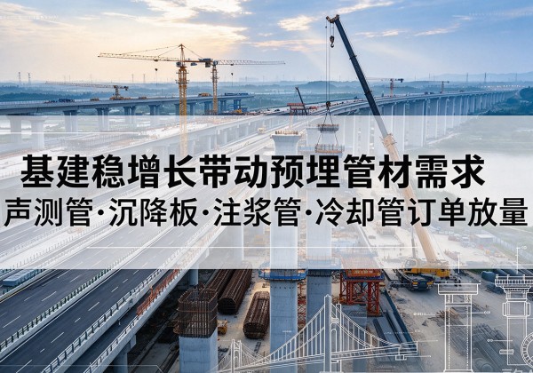 洞口基建稳增长带动预埋监测管材需求，声测管、沉降板、注浆管订单持续放量