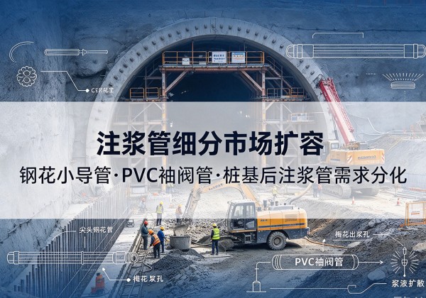洞口注浆管细分市场扩容，隧道钢花小导管、PVC 袖阀管、桩基后注浆管需求分化
